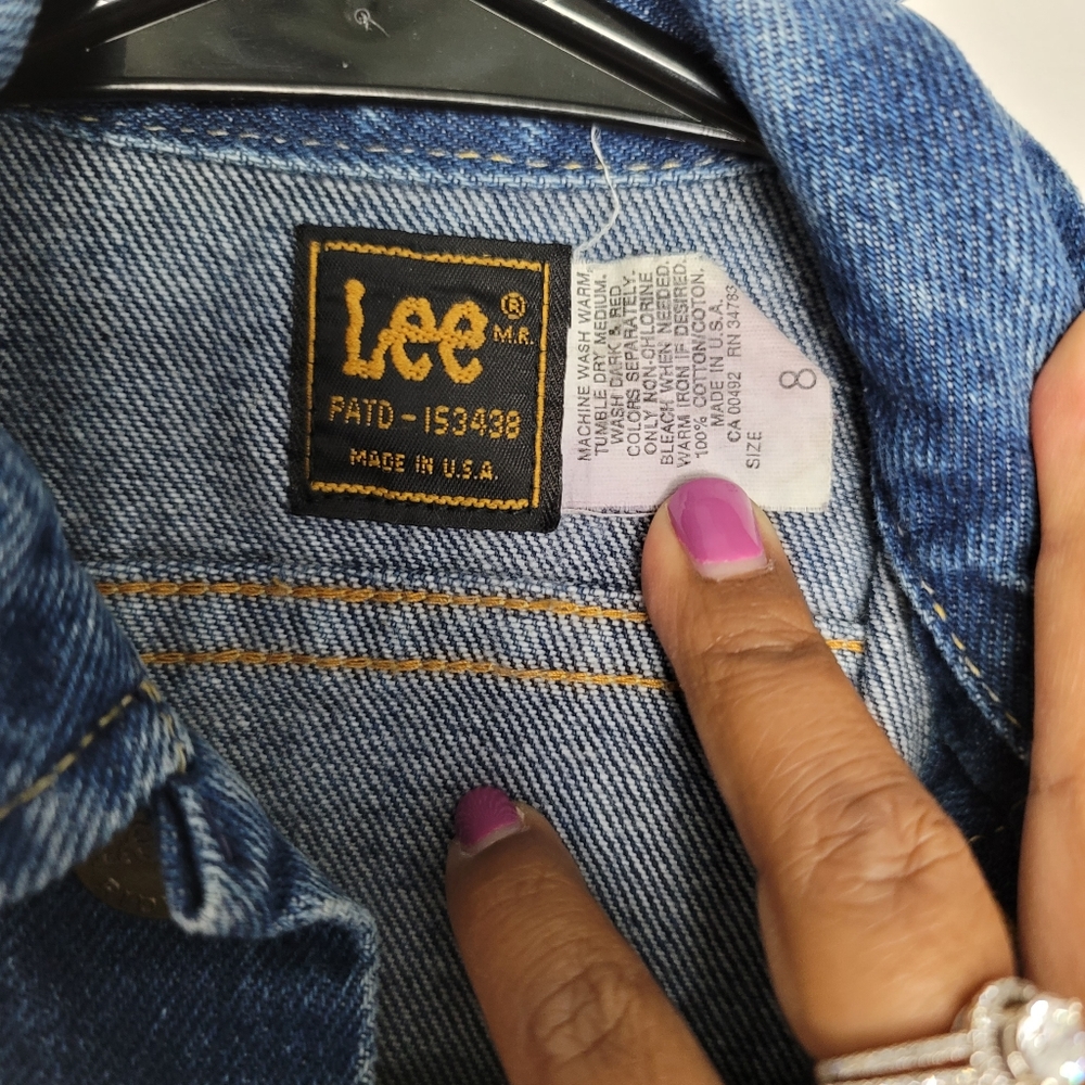 Vintage Lee Denim Kids Jacket 8 Harley Davidson - Picture 5 of 7